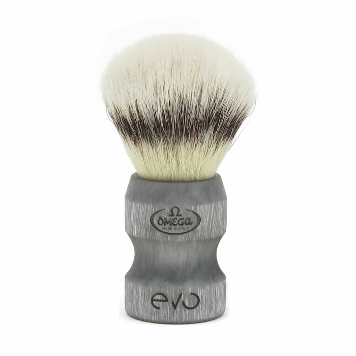 Omega EVO E1857 Synthetic Fiber Shaving Brush Grey Stone