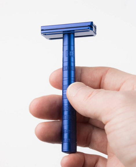 HENSON SHAVING | AL13 JET STEEL BLUE ALUMINUM SAFETY RAZOR *MILD