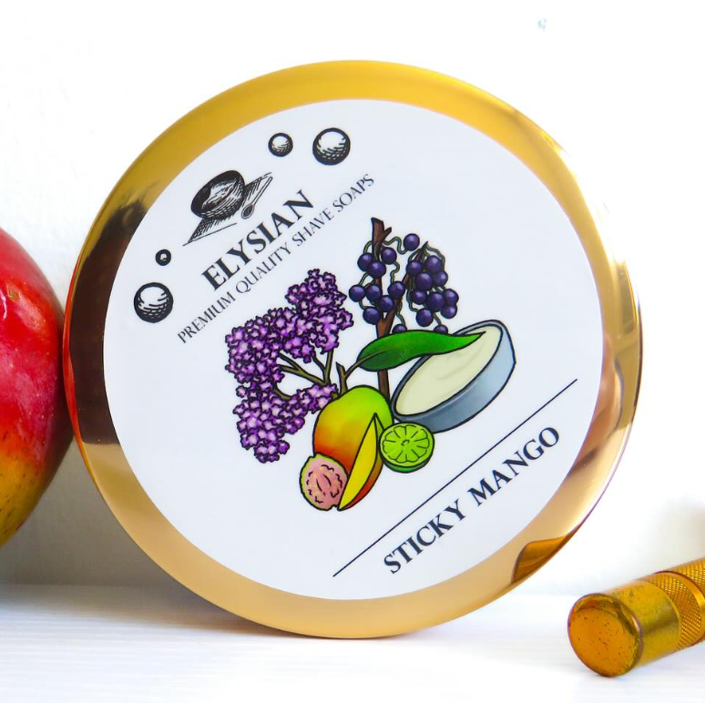 Elysian Shaving Soap | Sticky Mango with Tallow and Shea Butter, 4oz