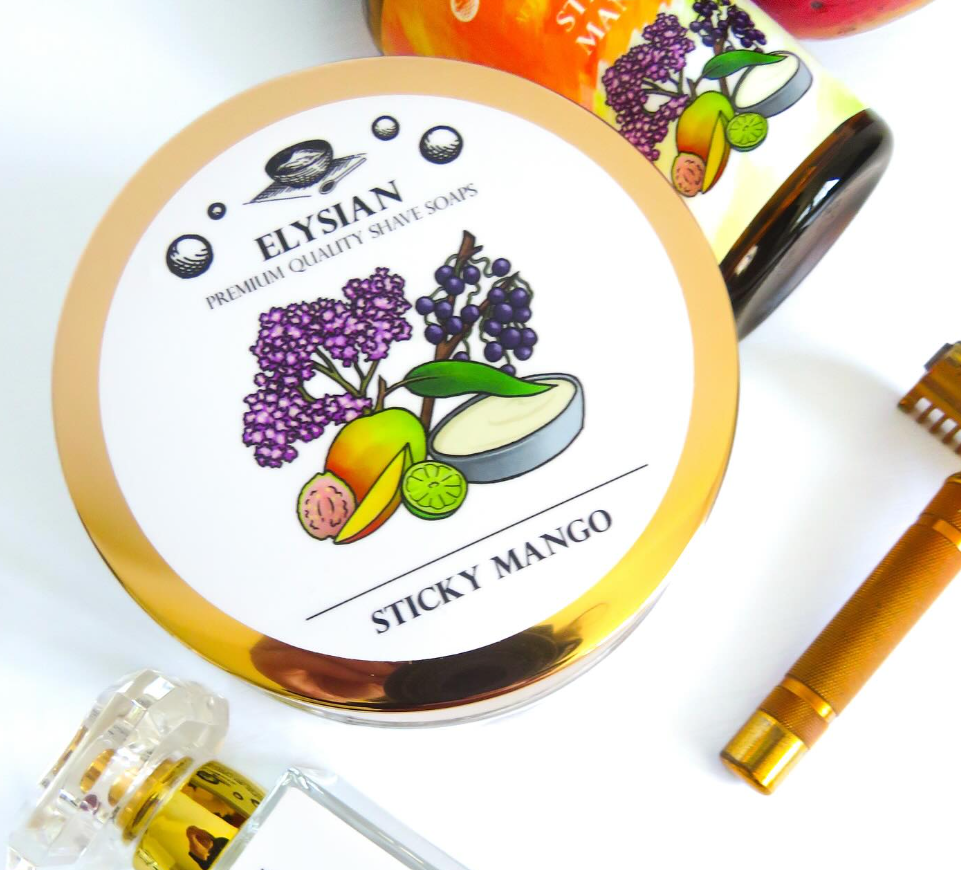 Elysian Shaving Soap | Sticky Mango with Tallow and Shea Butter, 4oz