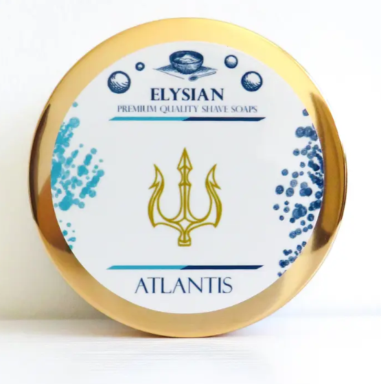 Elysian Atlantis Men's Shaving Soap with Tallow and Shea Butter, 4 oz